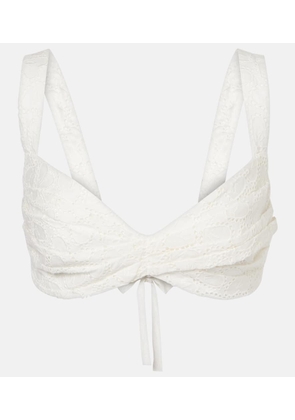 Zimmermann Crush Embroidered linen bra top