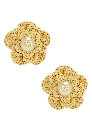Dolce & Gabbana Flower Earrings in Gold - Yellow. Size all.