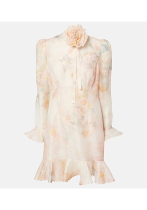 Zimmermann Crush floral linen and silk minidress