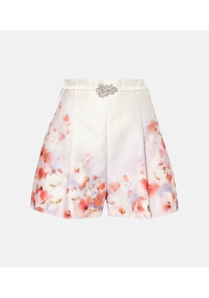 Zimmermann Crush Flat Front silk and cotton shorts