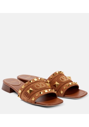 Valentino Garavani Plaster Caster studded suede slides