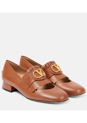 Valentino Garavani VLogo Signature fringed leather flats