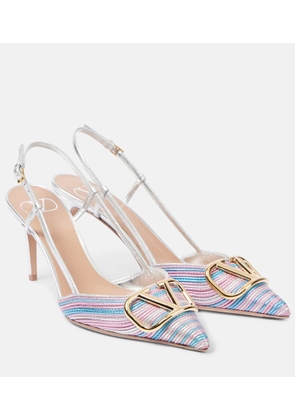 Valentino Garavani VLogo Signature 80 leather slingback pumps