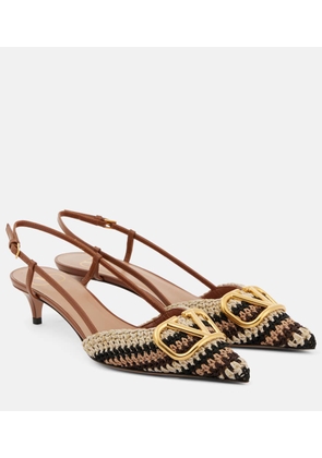 Valentino Garavani VLogo Signature 40 crochet slingback pumps