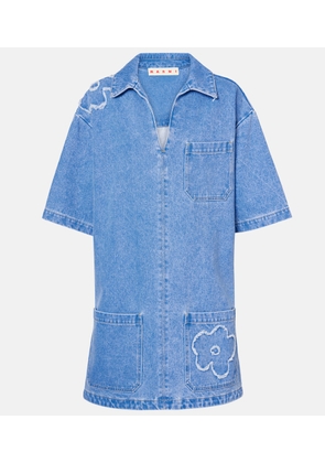Marni Patch-applique denim minidress