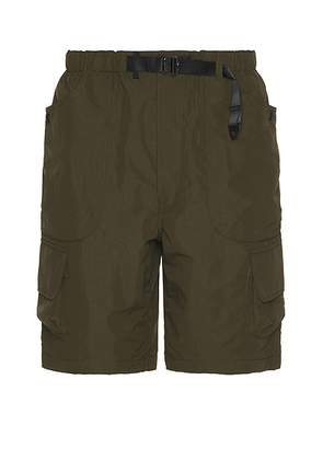 COMME des GARCONS HOMME Nylon Tussah Shorts in Khaki - Dark Green. Size L (also in M).