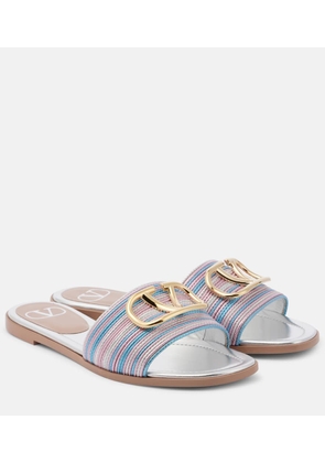 Valentino Garavani VLogo metallic leather slides