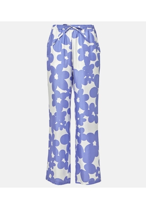 Marni Floral silk wide-leg pants
