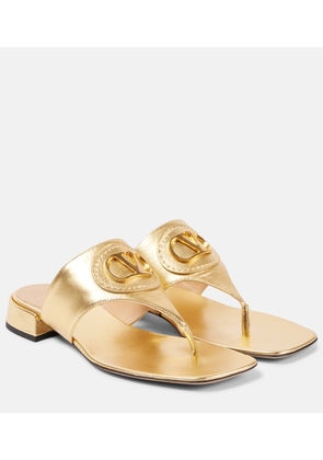 Valentino Garavani VLogo Signature metallic leather thong sandals
