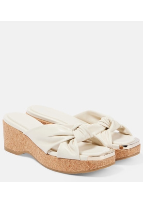 Jimmy Choo Avenue 50 leather wedge mules
