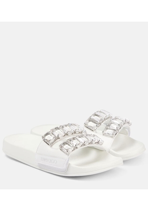 Jimmy Choo Fitz Crystal embellished leather slides