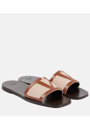Valentino Garavani Viva Superstar leather-trimmed slides
