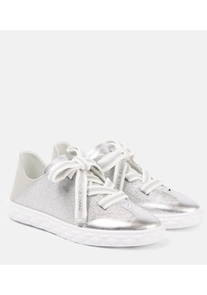 Jimmy Choo Diamond Light Flex/F leather-trimmed sneakers
