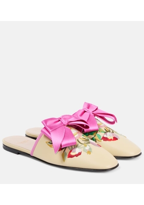 Valentino Garavani Beauregard embroidered leather mules