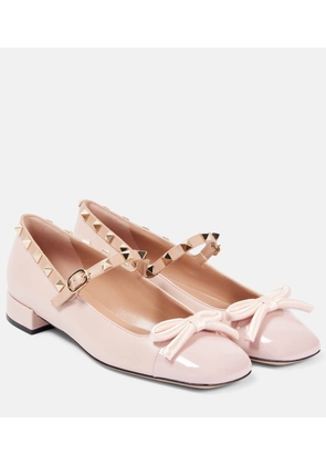 Valentino Garavani Rockstud Bow leather ballet flats