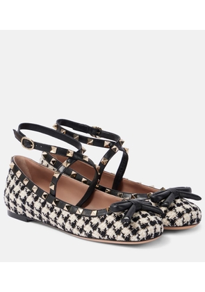 Valentino Garavani Rockstud boucle ballet flats