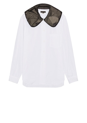 COMME des GARCONS Homme Plus Broad And Tulle Shirt in White  Black  & Cream - White. Size L (also in M, XL).