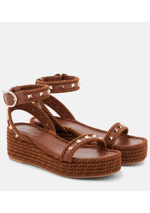 Valentino Garavani Rockstud Torchon leather espadrilles