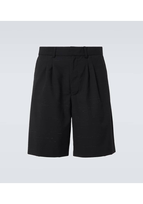 Commas Heathered cotton and wool shorts