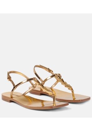 Versace Metallic leather thong sandals