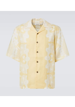 Commas Floral linen bowling shirt