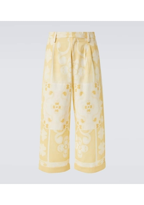 Commas Seaside printed cotton and silk pants
