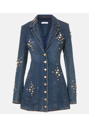 Area Embellished denim blazer dress
