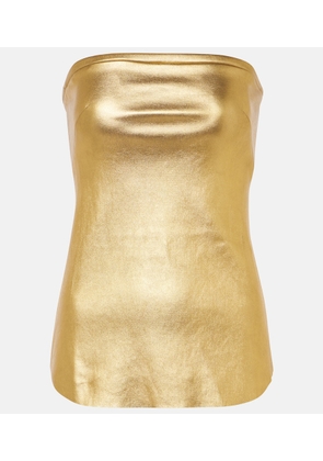 Stouls Gina strapless metallic leather top