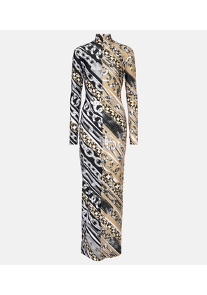 Area Colorblocked printed maxi dress