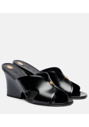 Loro Piana Vera 80 leather wedge mules