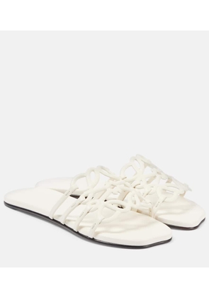 Loewe Petal Anagram leather slides