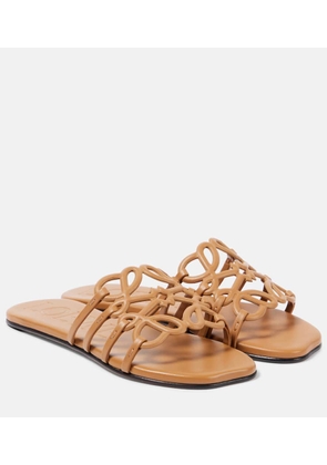 Loewe Petal Anagram leather slides