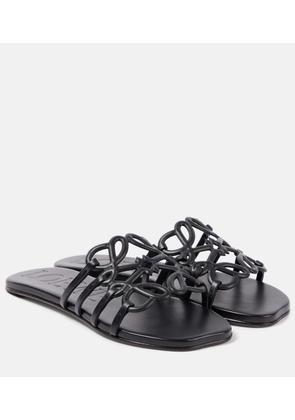 Loewe Petal Anagram leather slides
