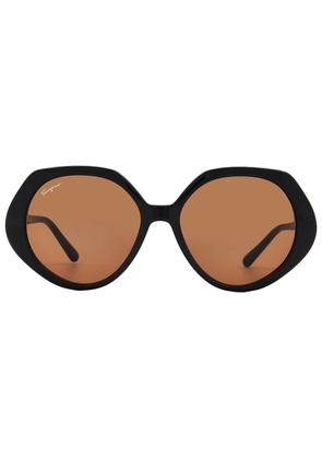 Ferragamo Brown Geometric Ladies Sunglasses SF1084S 001 58