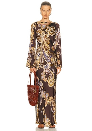 HEMANT AND NANDITA Reem Maxi Dress in Brown - Brown. Size M (also in ).