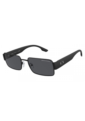 Armani Exchange Dark Grey Rectangular Mens Sunglasses AX2052S 600087 57
