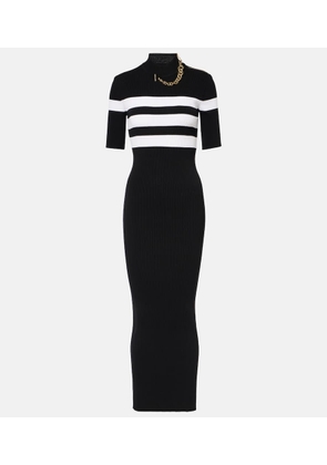 Jean Paul Gaultier Striped jersey maxi dress