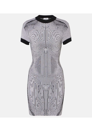 Jean Paul Gaultier Morphing Pinstripe jacquard jersey minidress
