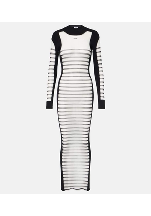 Jean Paul Gaultier Mariniere striped semi-sheer mesh maxi dress