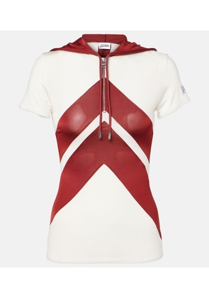 Jean Paul Gaultier Hooded chevron jersey top
