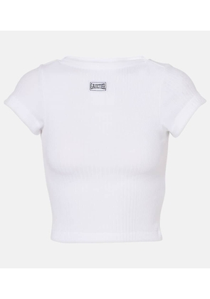 Jean Paul Gaultier Logo cotton jersey crop top