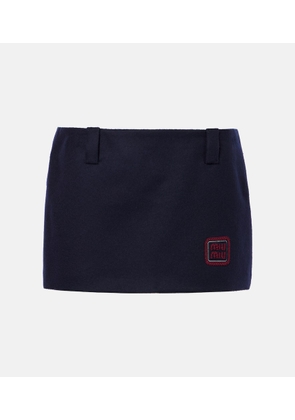 Miu Miu Wool and cashmere velour miniskirt