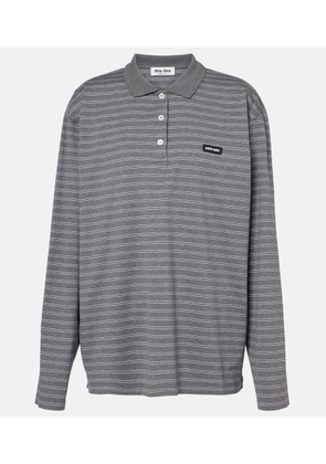 Miu Miu Striped cotton jersey polo shirt