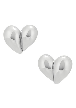Bottega Veneta Heart Earrings in Silver - Metallic Silver. Size all.
