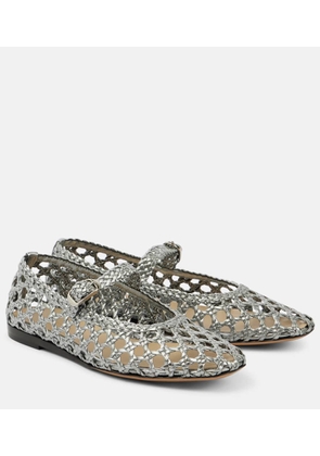 Le Monde Beryl Woven leather Mary Jane flats