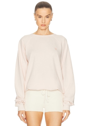 Eterne Oversized Lightweight French Terry Raglan Sweatshirt in Dusty Pink - Blush. Size L (also in M, S, XL, XS).