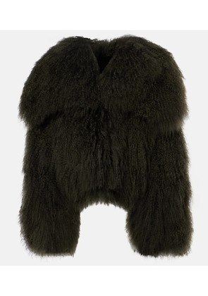 The Attico Faux fur bomber jacket