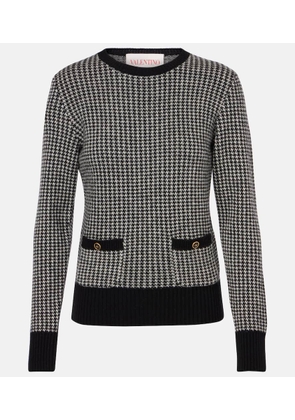 Valentino Houndstooth virgin wool sweater