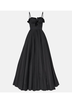 Giambattista Valli Ruched pleated cotton gown