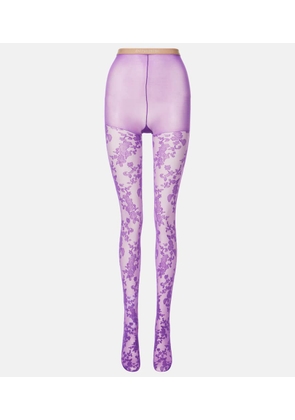 Valentino Floral lace tights